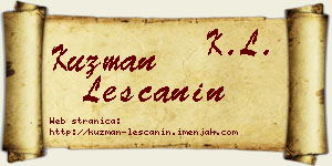 Kuzman Leščanin vizit kartica